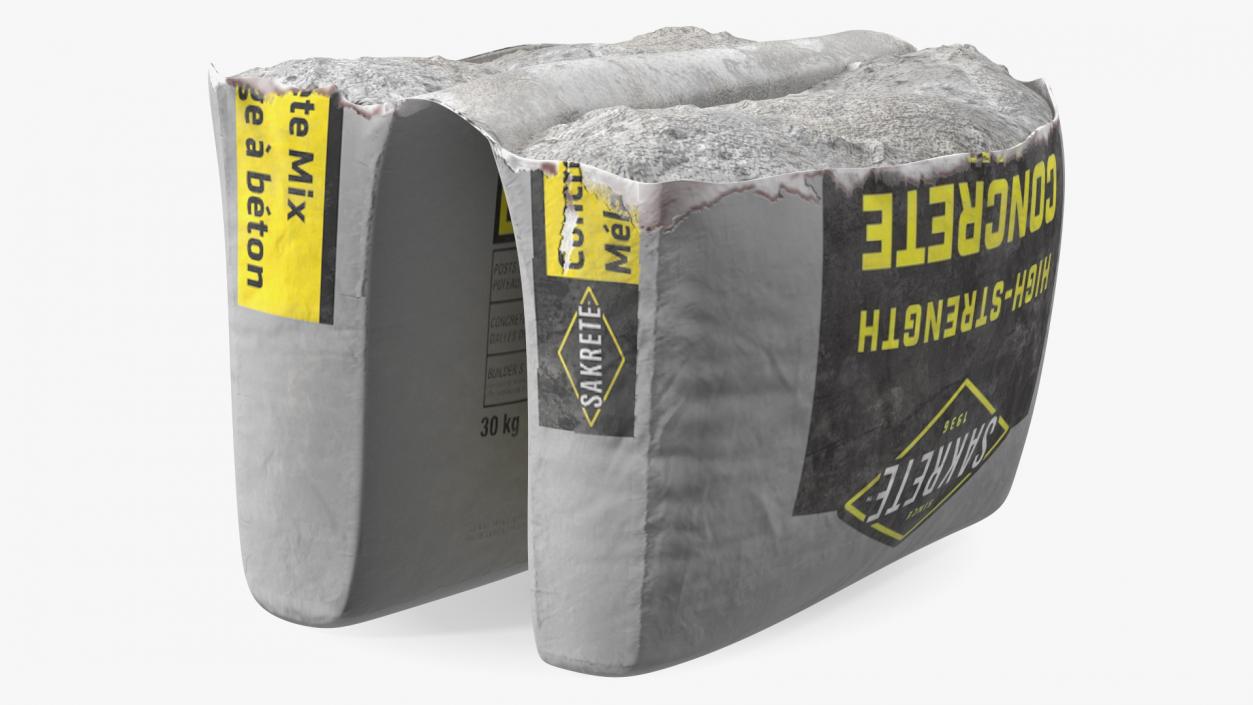 Open Package of Cement Sakrete 80 Lb White 3D