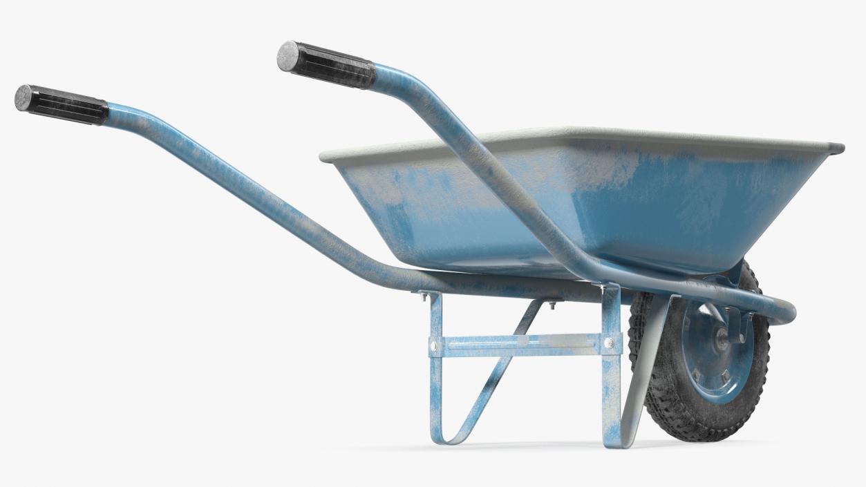 Construction Wheelbarrow Full of Cement Blue 3D model