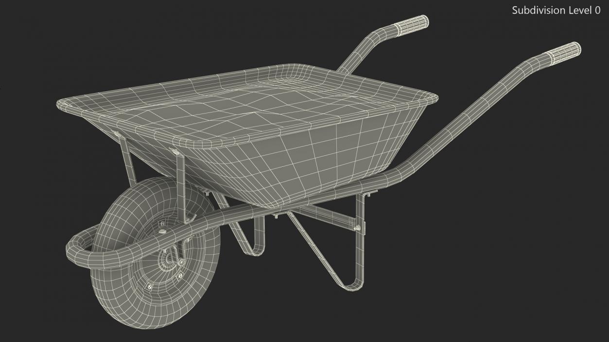 Construction Wheelbarrow Full of Cement Blue 3D model