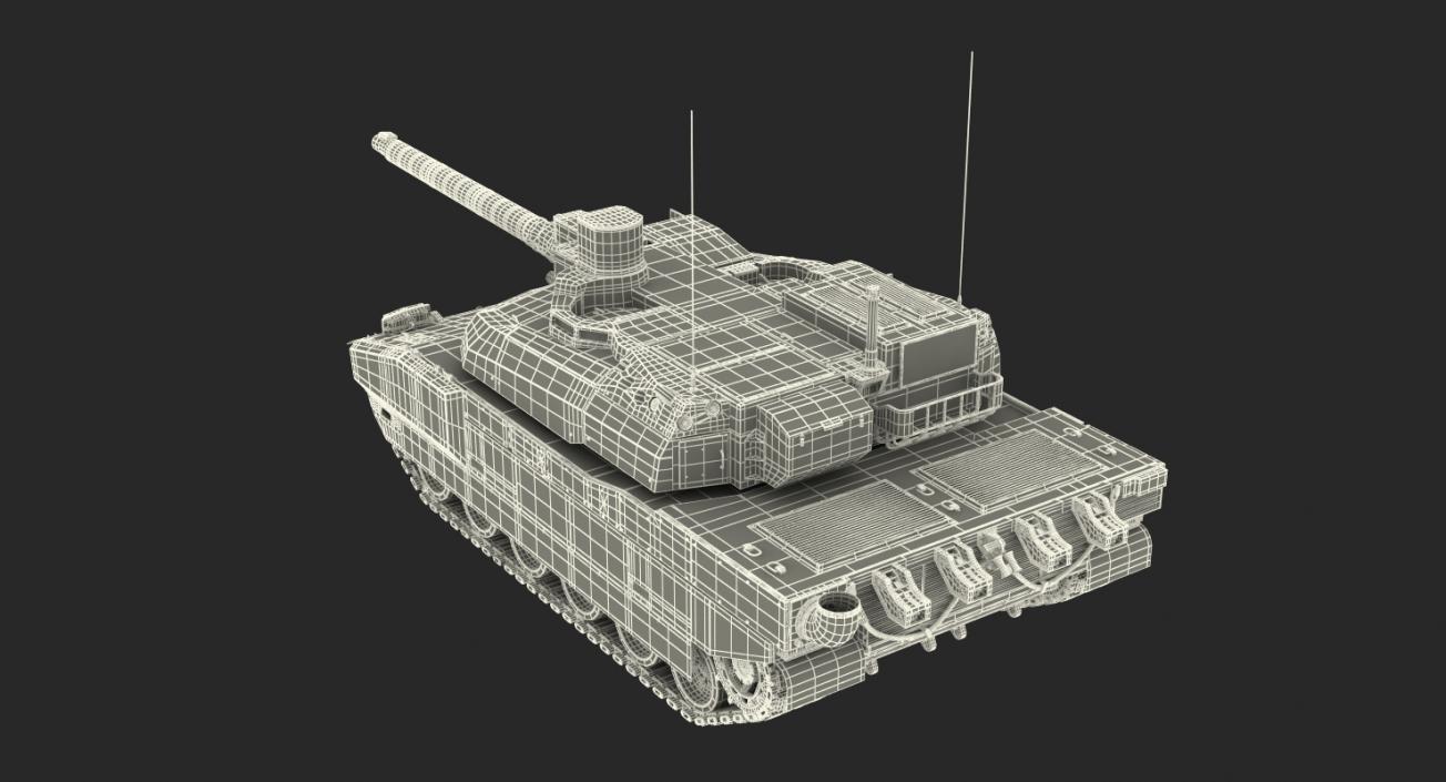 3D French Army Tank AMX-56 Leclerc Rigged model