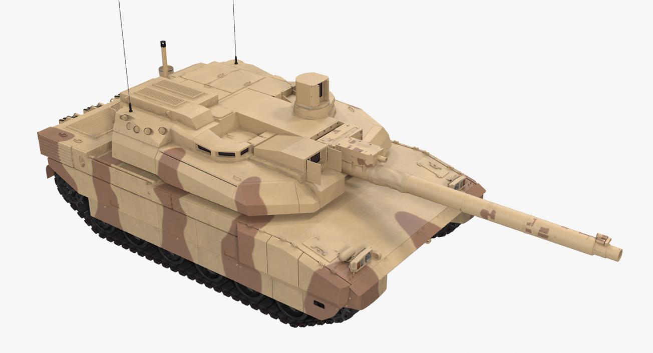 3D French Army Tank AMX-56 Leclerc Rigged model