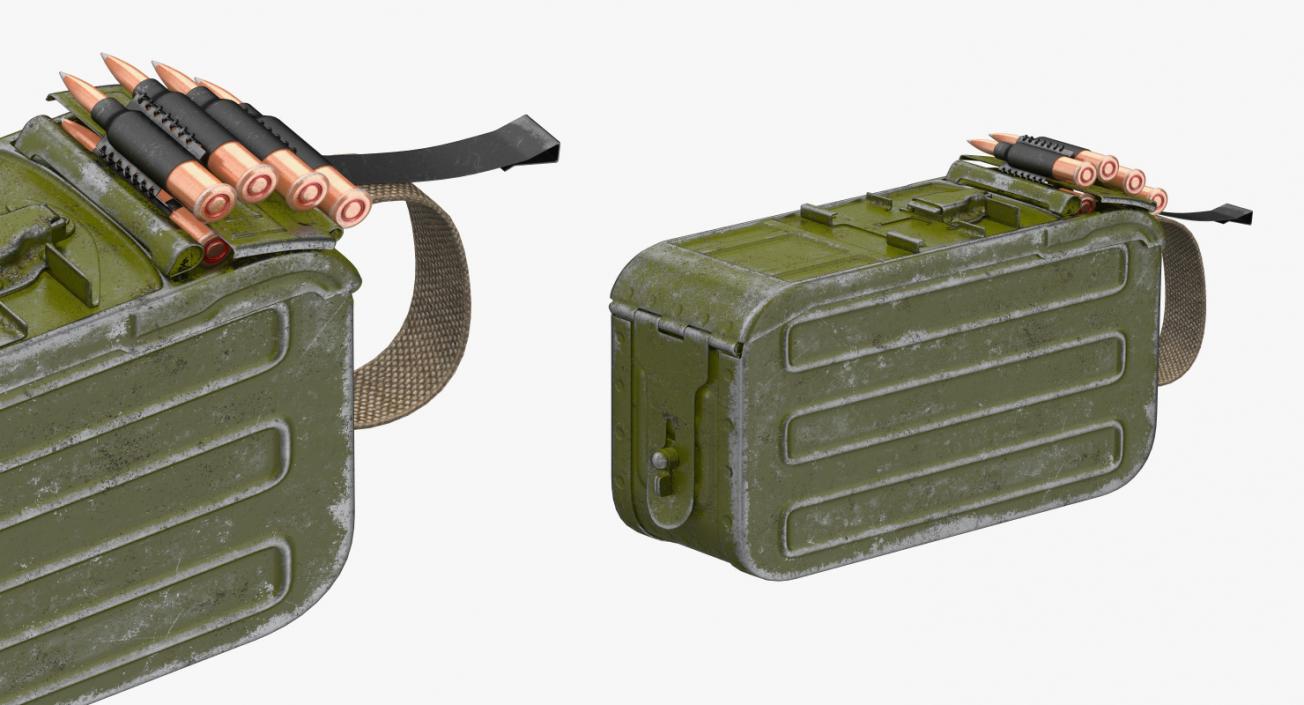 3D Machine Gun 100 Round Ammunition Box