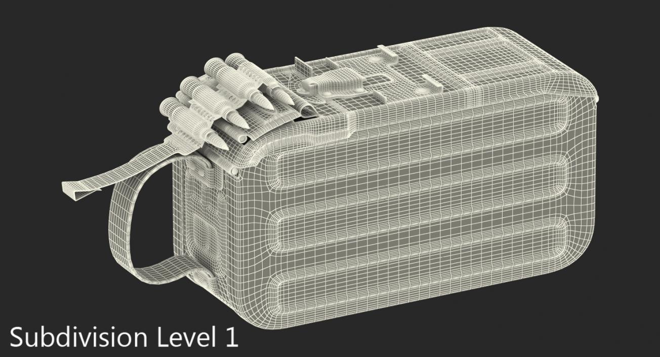 3D Machine Gun 100 Round Ammunition Box