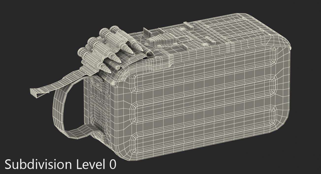 3D Machine Gun 100 Round Ammunition Box