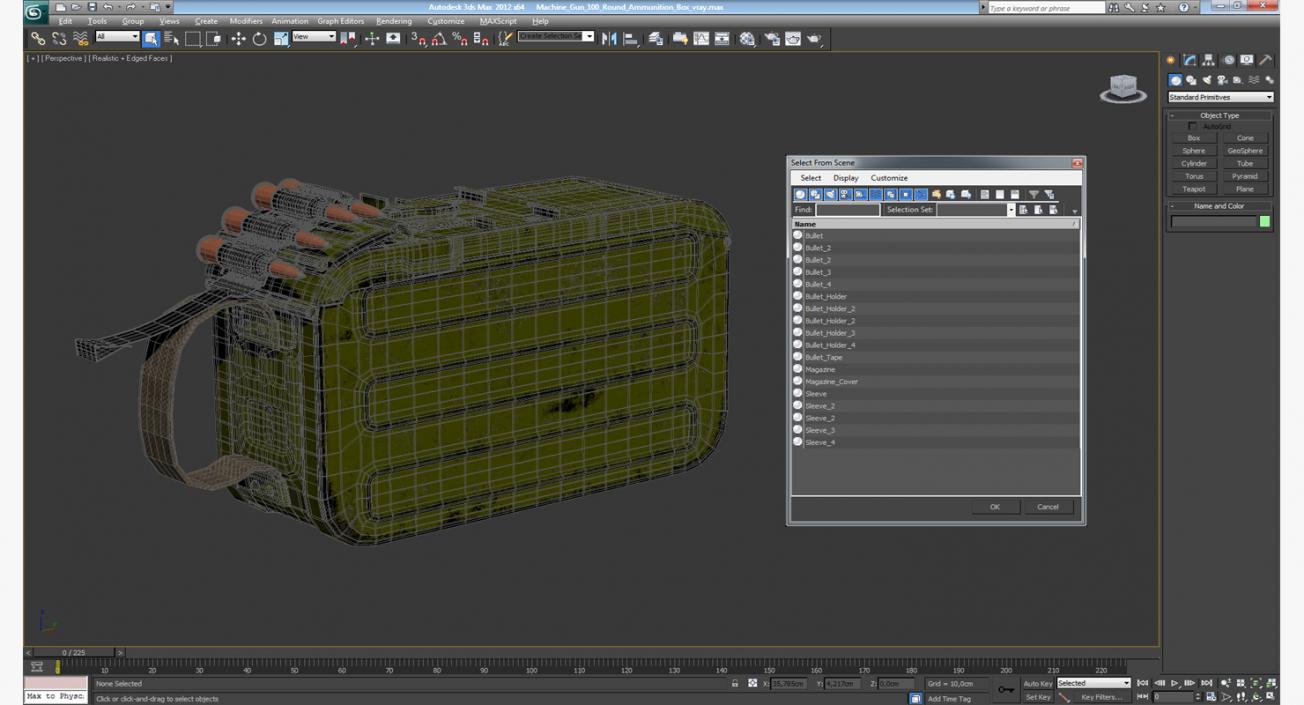 3D Machine Gun 100 Round Ammunition Box