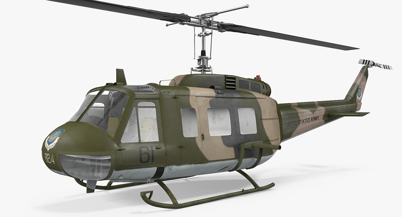 3D Bell UH-1 Iroquois Camo model