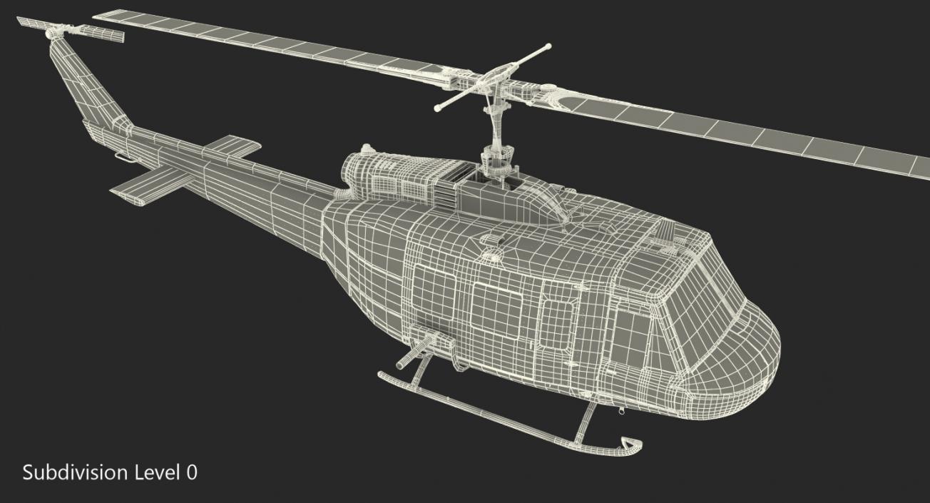 3D Bell UH-1 Iroquois Camo model