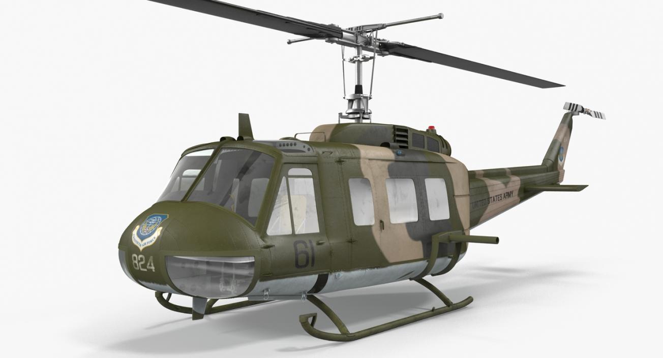 3D Bell UH-1 Iroquois Camo model