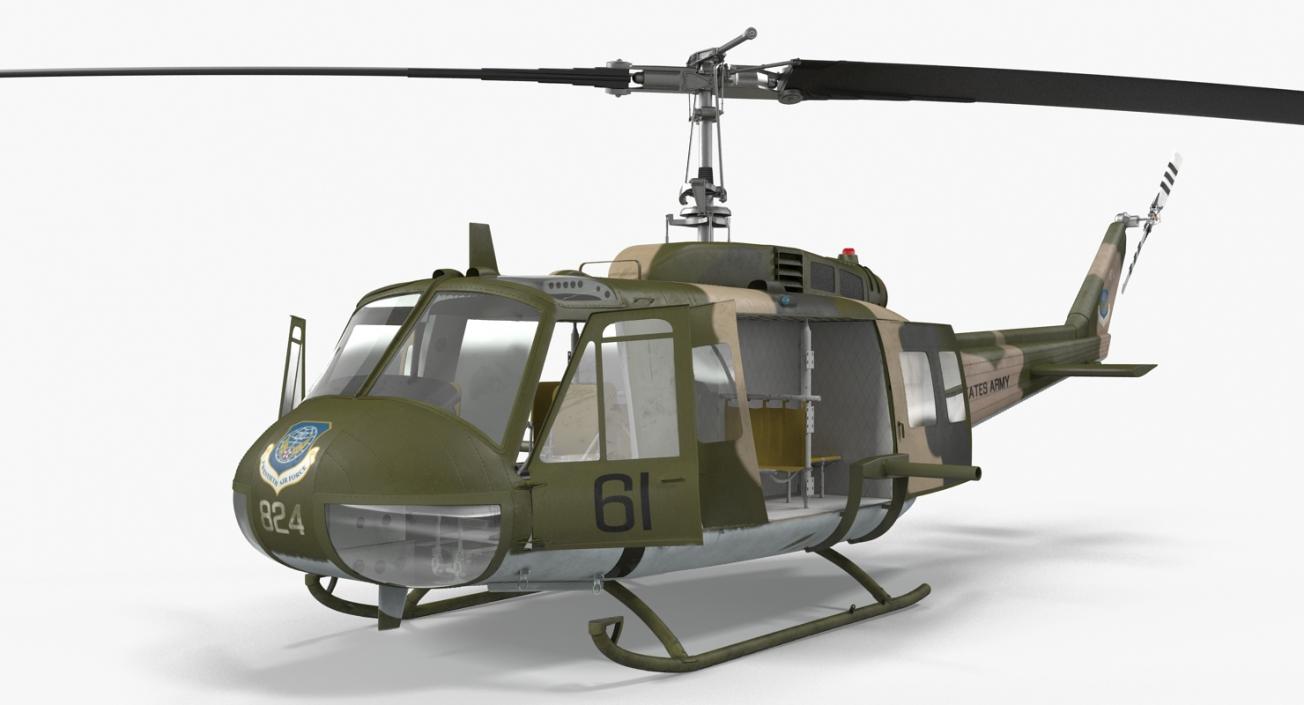 3D Bell UH-1 Iroquois Camo model