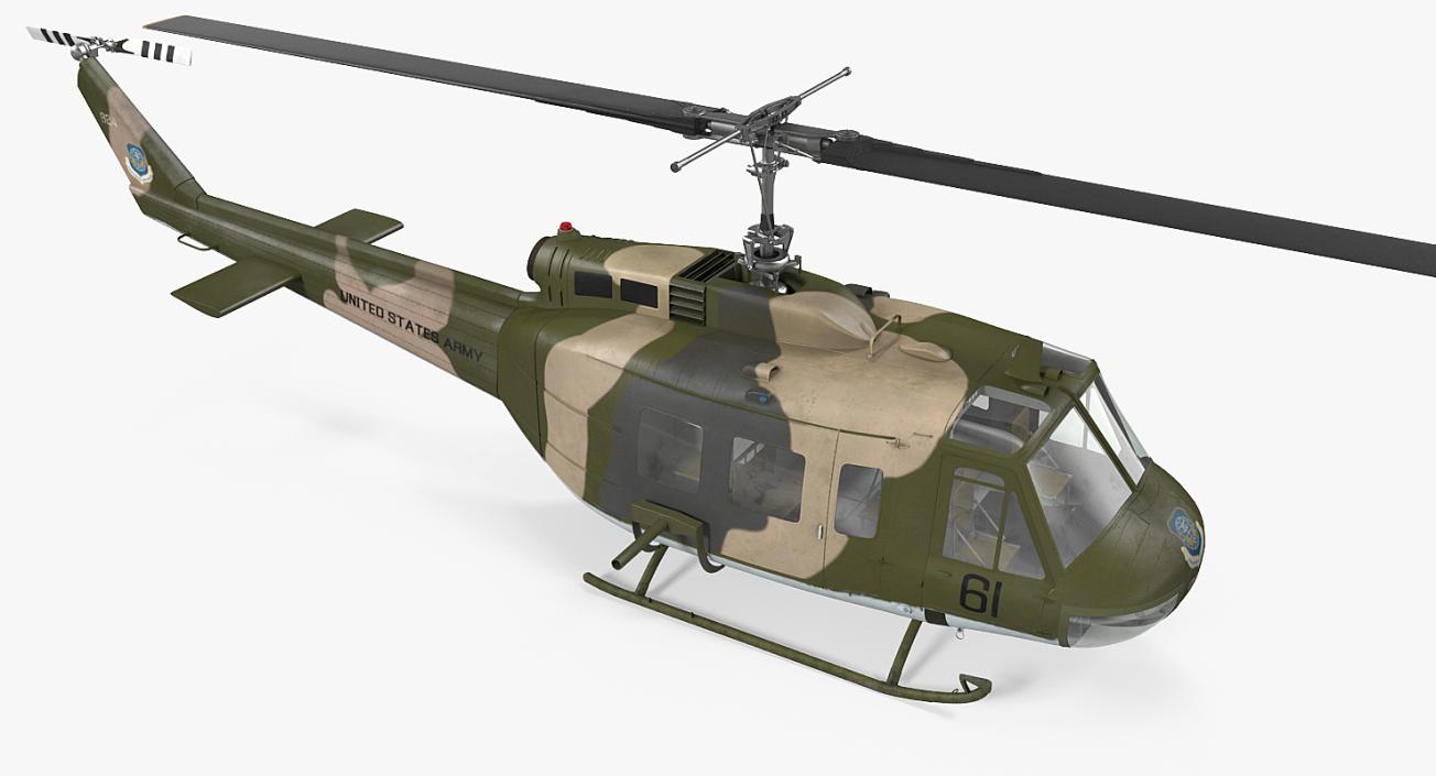 3D Bell UH-1 Iroquois Camo model