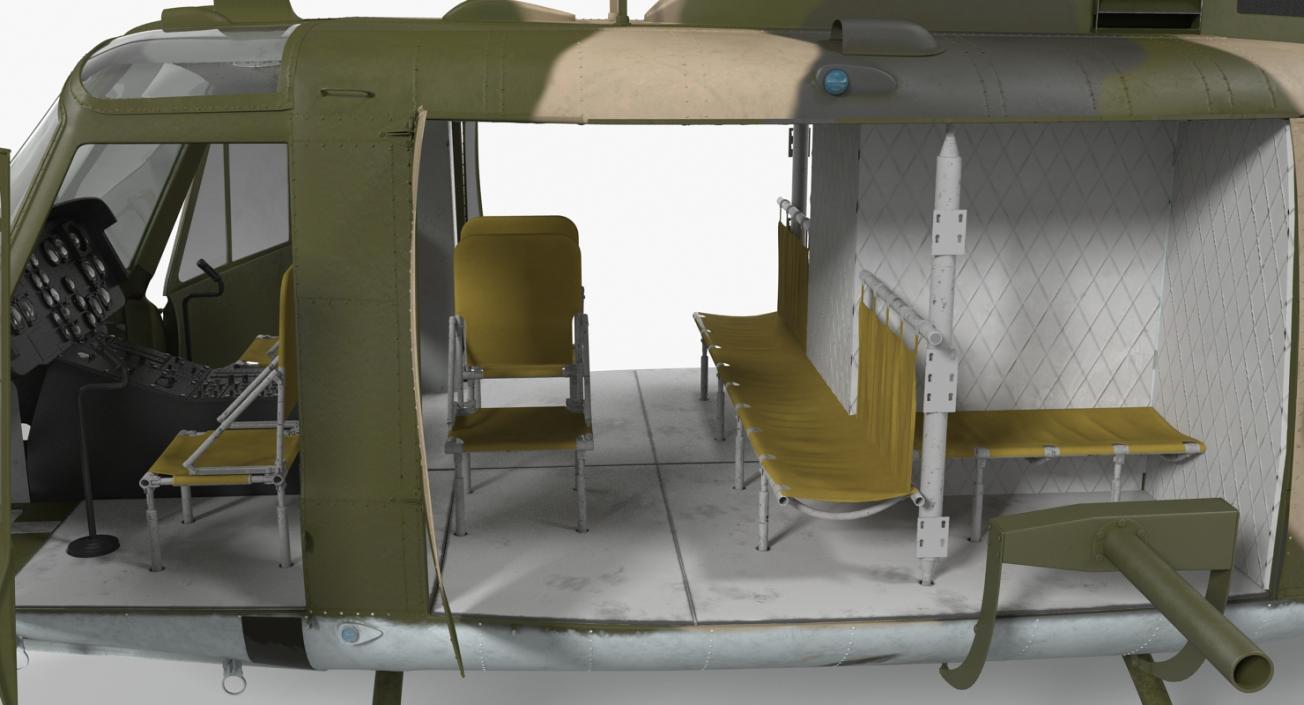 3D Bell UH-1 Iroquois Camo model