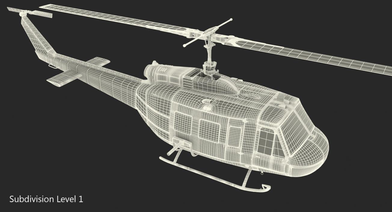 3D Bell UH-1 Iroquois Camo model