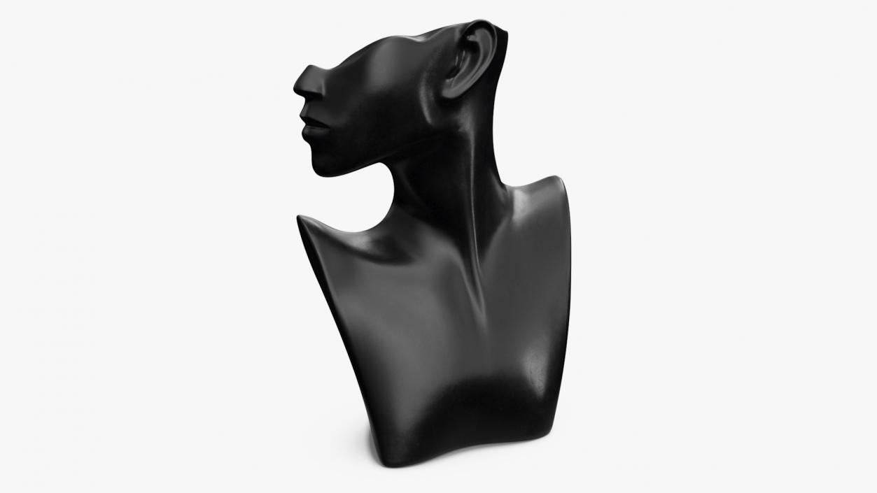 3D Bust Form Jewelry Display Black