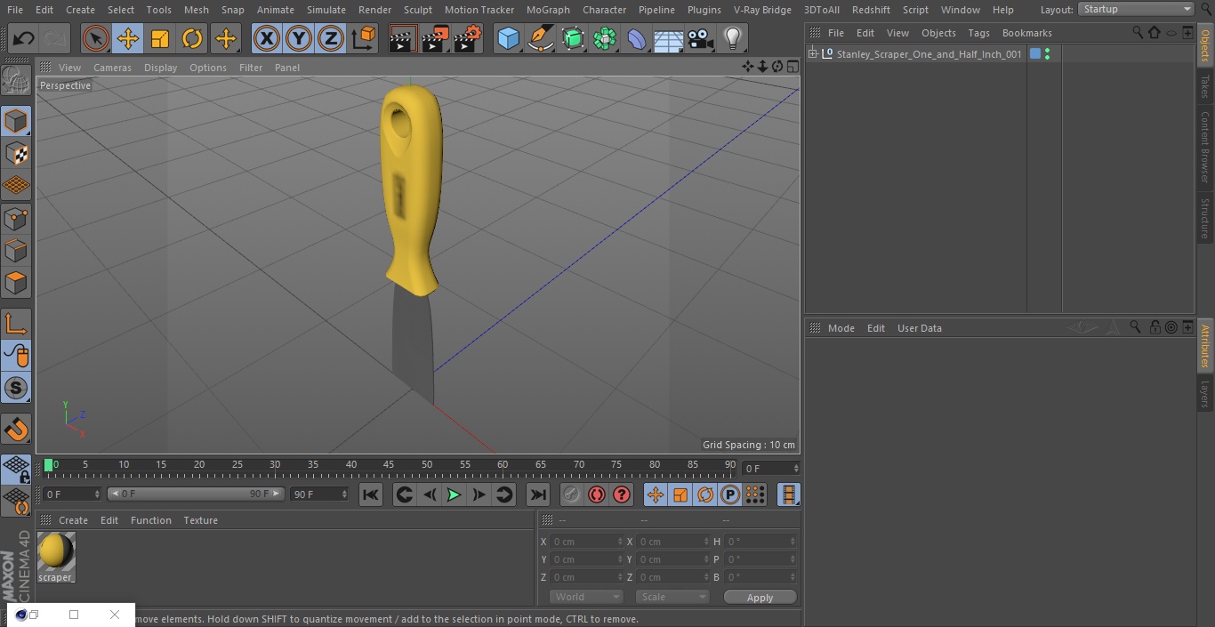 3D Stanley Scraper One and Half Inch model