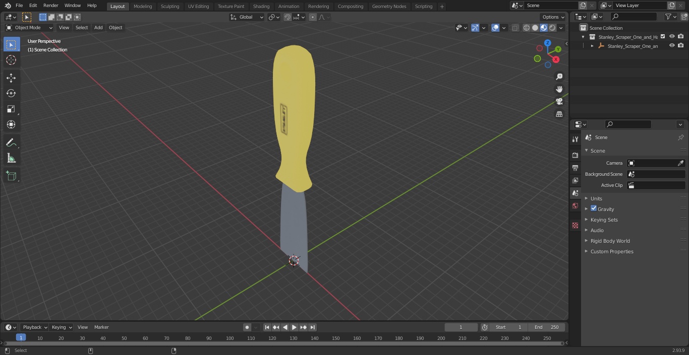 3D Stanley Scraper One and Half Inch model