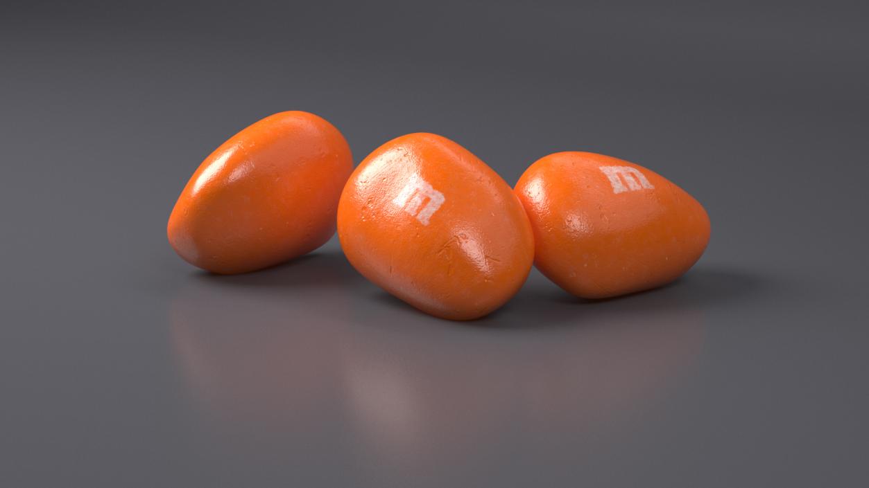 M and Ms Nut Candy Orange 2 3D