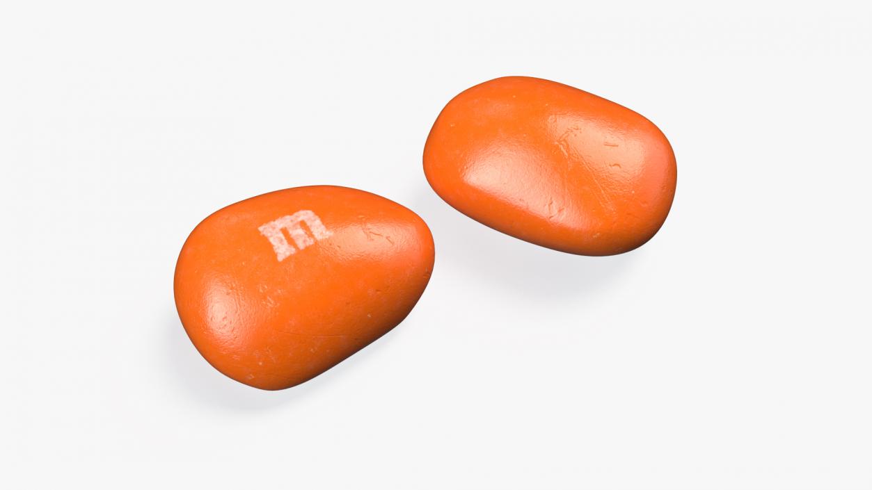 M and Ms Nut Candy Orange 2 3D