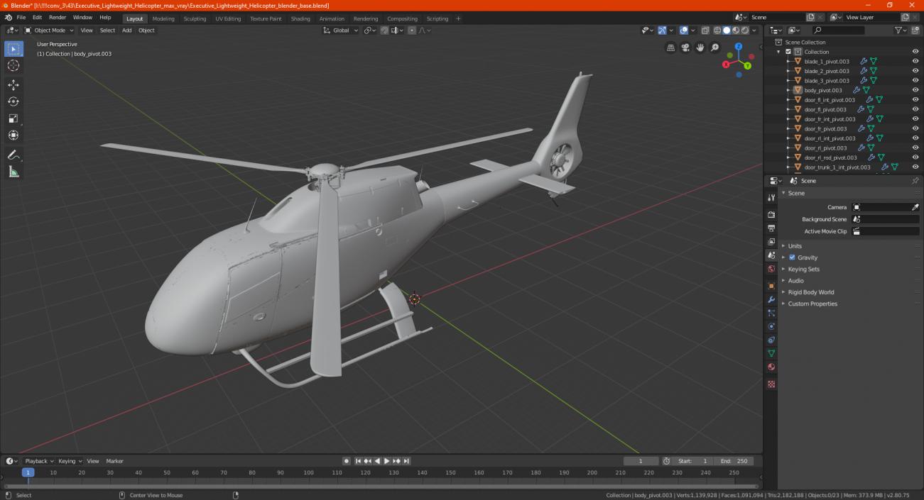 Executive Lightweight Helicopter 3D