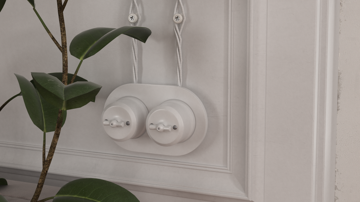 3D Ceramic Retro Switches White model