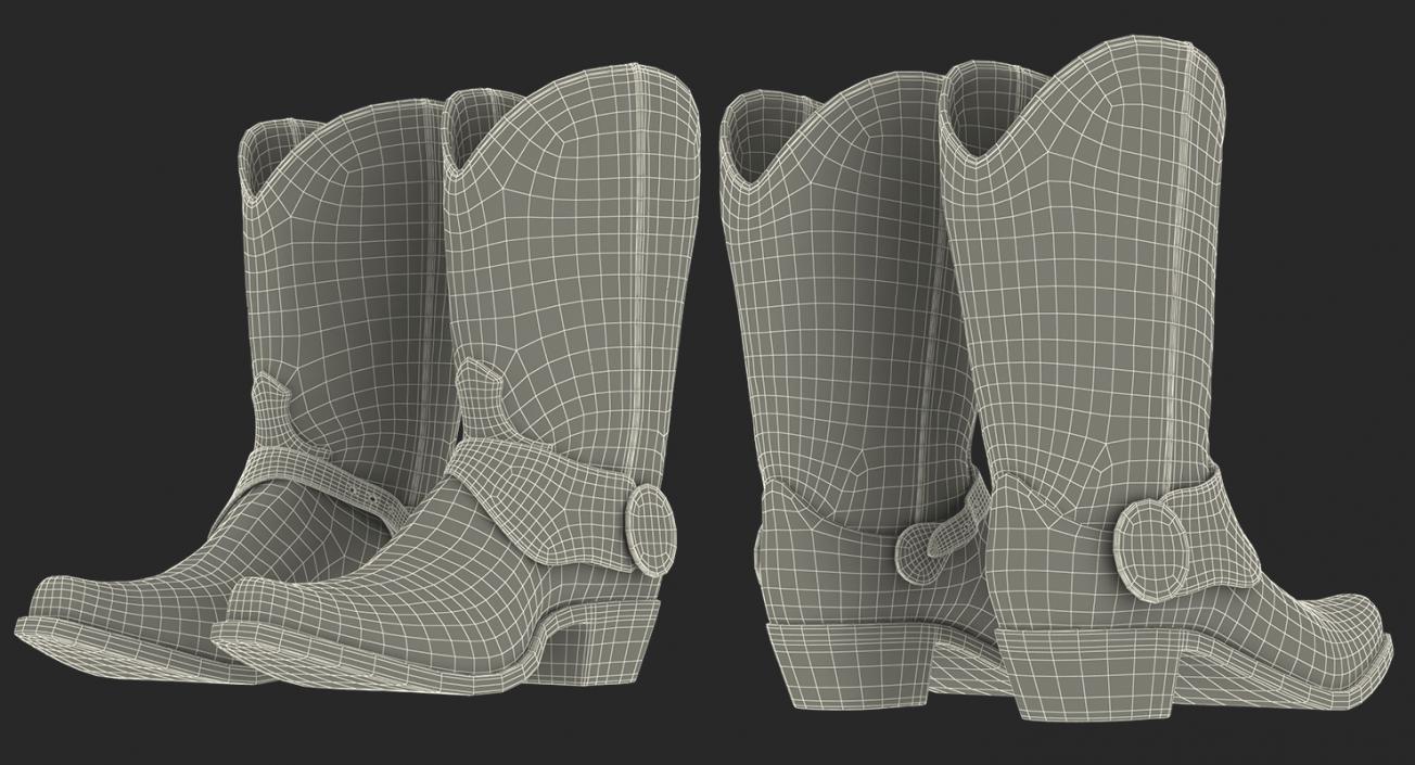 3D Cowboy Boots Collection model