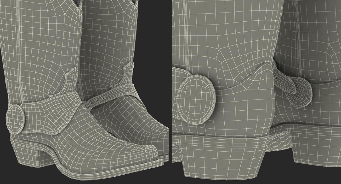 3D Cowboy Boots Collection model