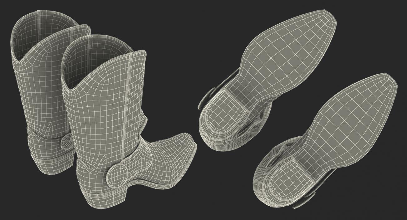 3D Cowboy Boots Collection model