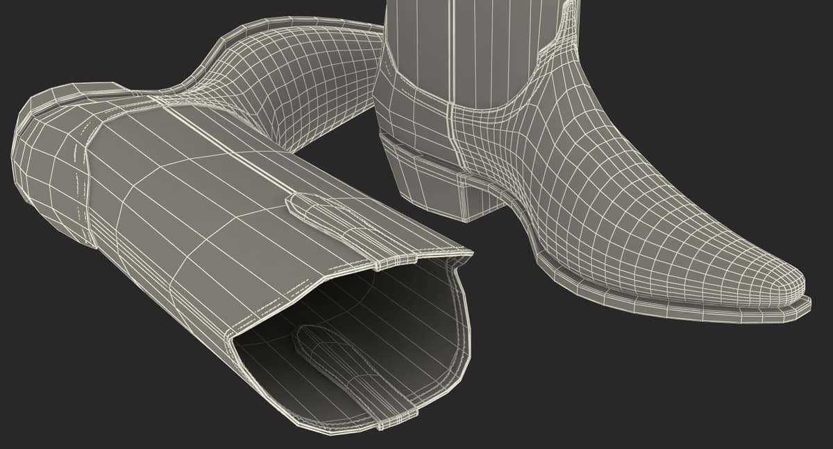 3D Cowboy Boots Collection model