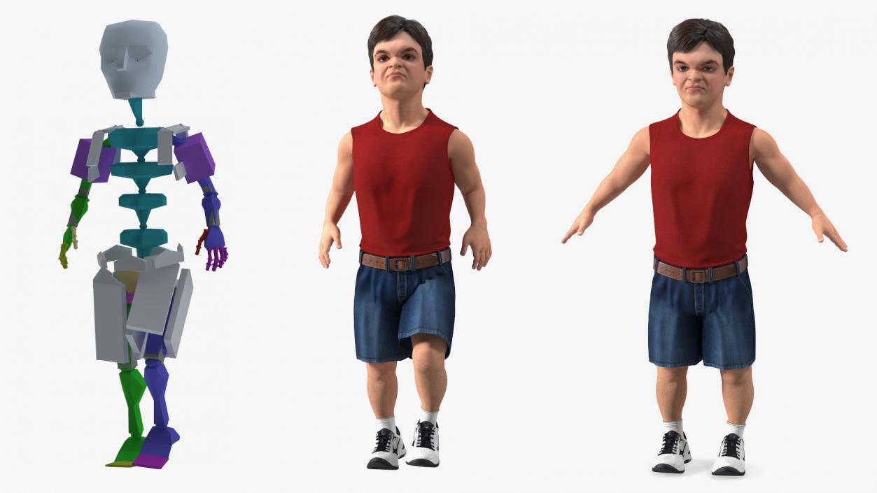 3D Character Dwarf Man Summer Style Rigged for Cinema 4D model