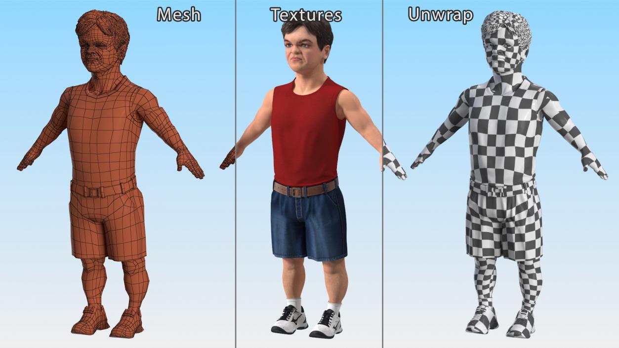 3D Character Dwarf Man Summer Style Rigged for Cinema 4D model