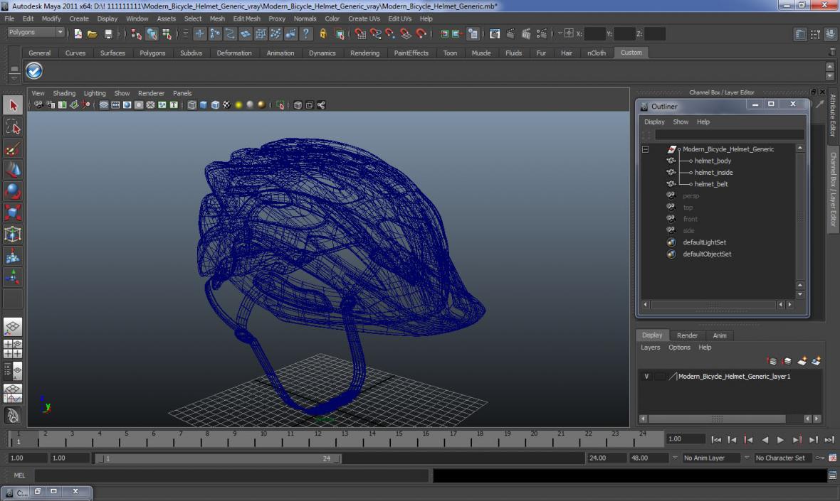 Modern Bicycle Helmet Generic 3D model