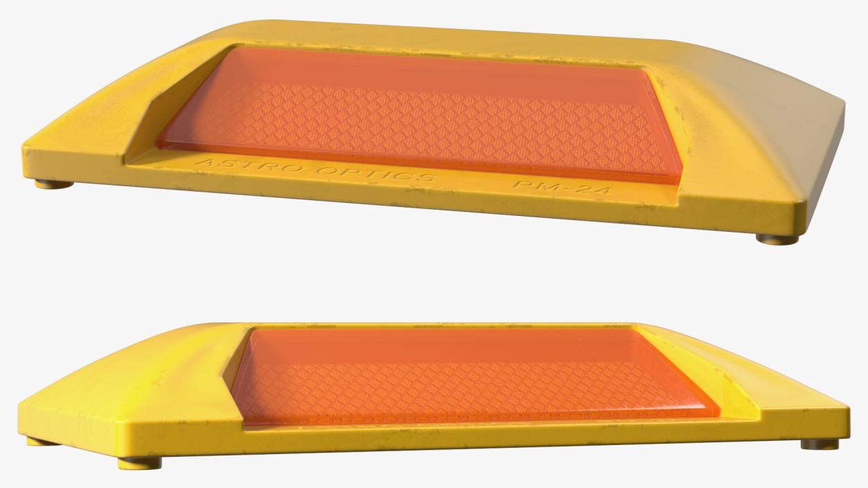 Orange Reflective Road Stud 3D