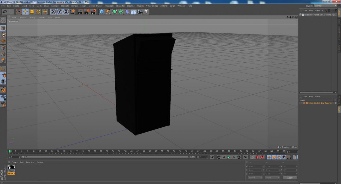 Election Ballot Box Generic 3D