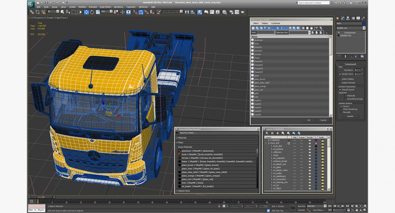 Mercedes Benz Arocs 8X8 Truck 3D model