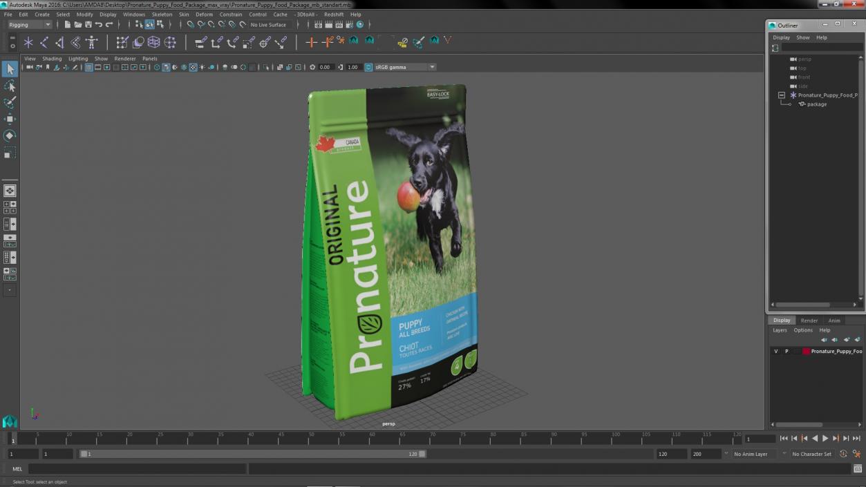 3D Pronature Puppy Food Package model