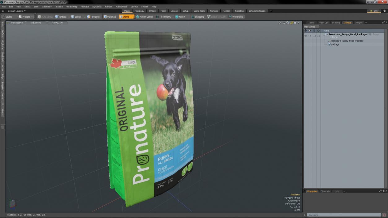 3D Pronature Puppy Food Package model