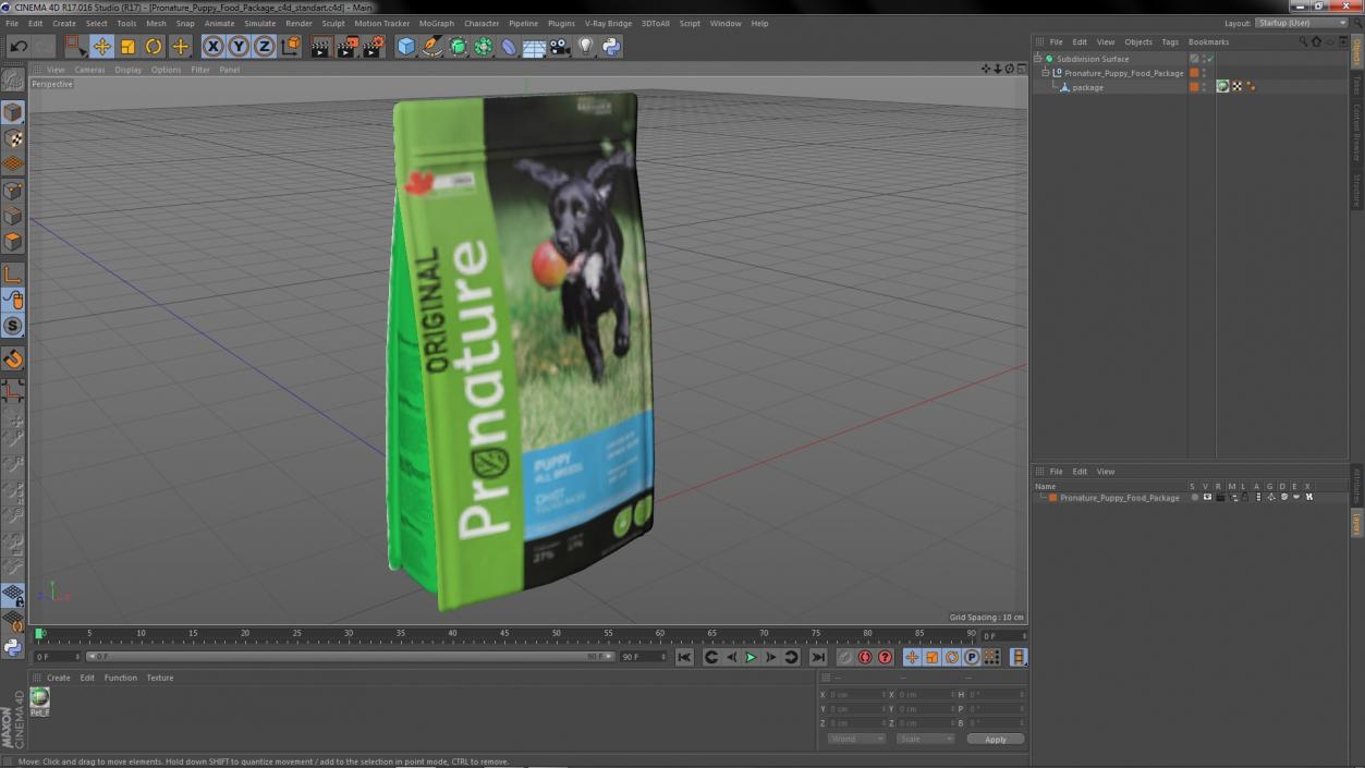 3D Pronature Puppy Food Package model