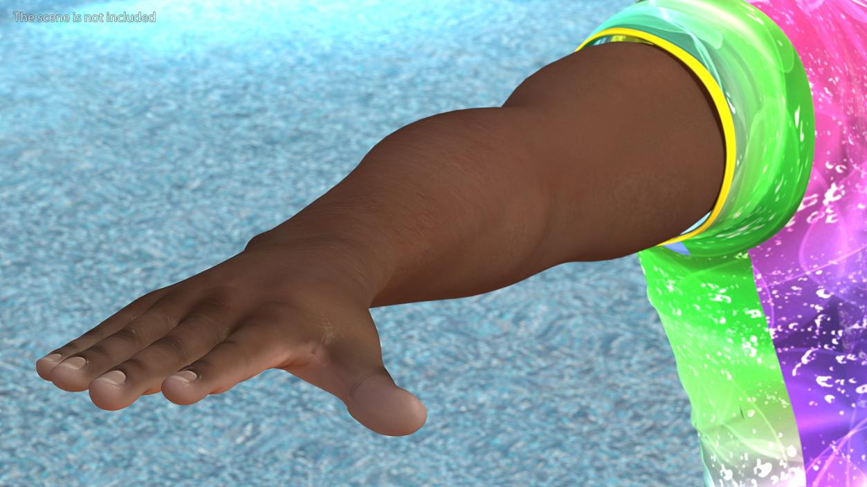 Dark Skin Teenager Beach Style Rigged 3D