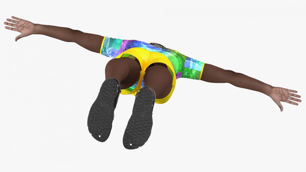 Dark Skin Teenager Beach Style Rigged 3D