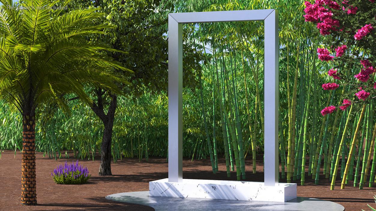 3D model Park Modern Fountain No Water White