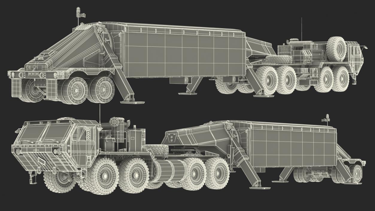 Tractor M983 with THAAD TPY2 Radar 3D model