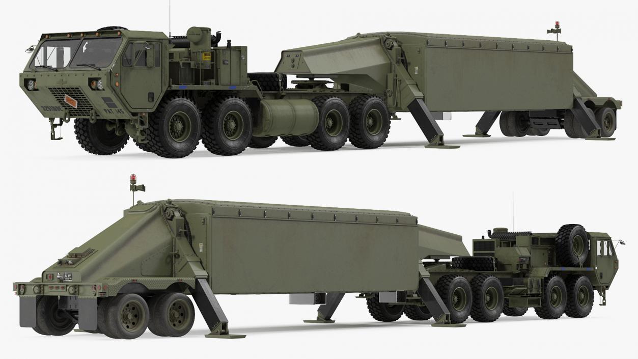 Tractor M983 with THAAD TPY2 Radar 3D model