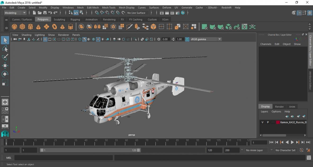 3D Kamov KA32 Russia EMERCOM Helicopter