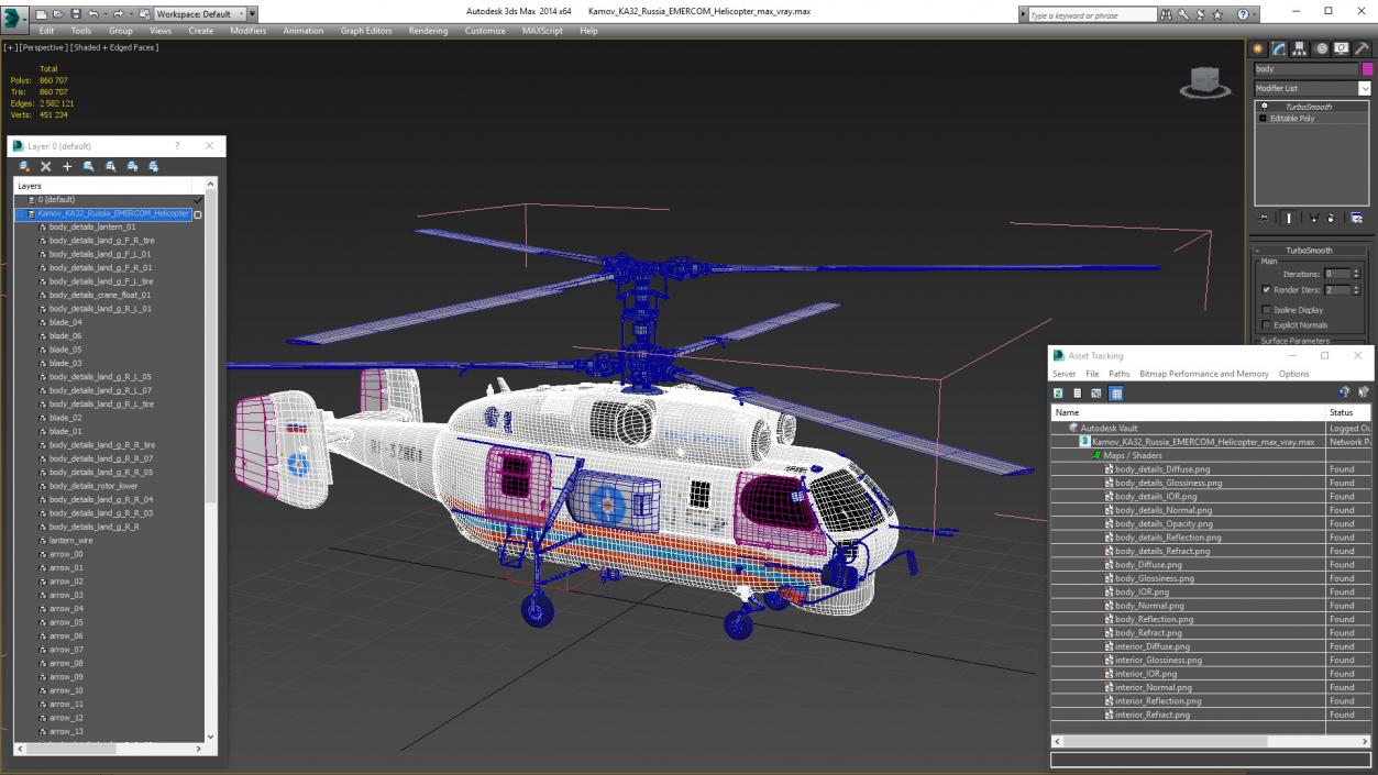 3D Kamov KA32 Russia EMERCOM Helicopter