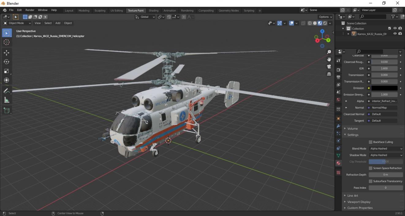 3D Kamov KA32 Russia EMERCOM Helicopter