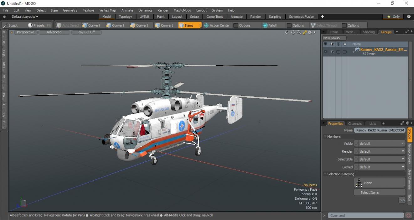 3D Kamov KA32 Russia EMERCOM Helicopter