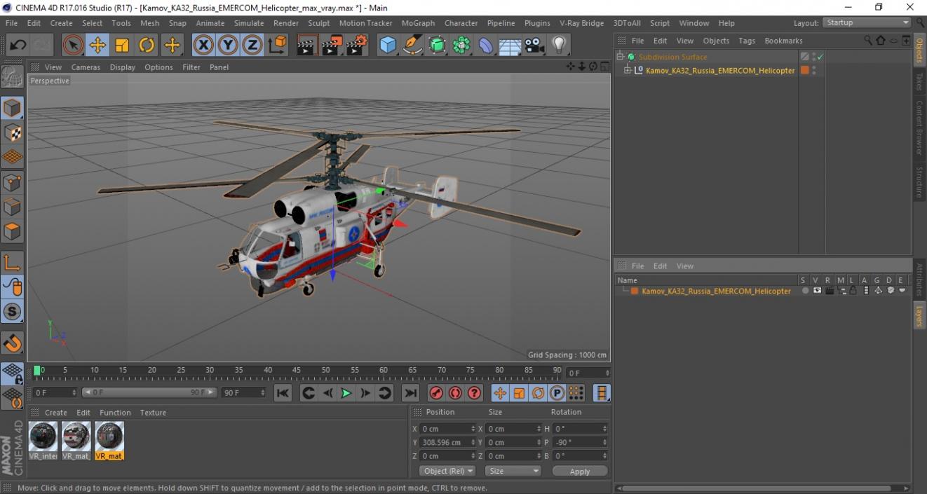 3D Kamov KA32 Russia EMERCOM Helicopter