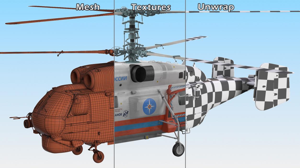 3D Kamov KA32 Russia EMERCOM Helicopter