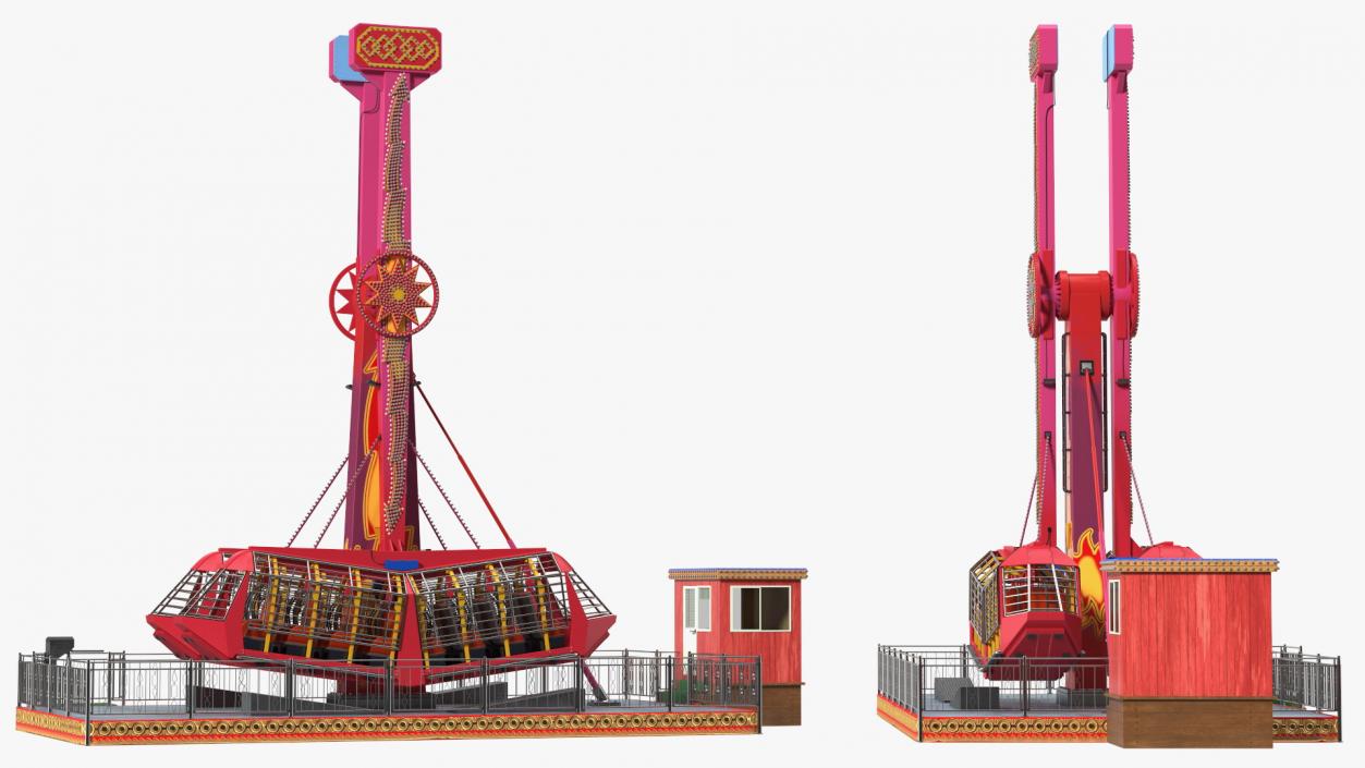 Amusement Park Attractions Collection 3D