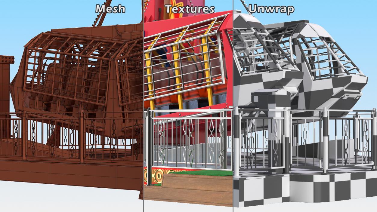 Amusement Park Attractions Collection 3D