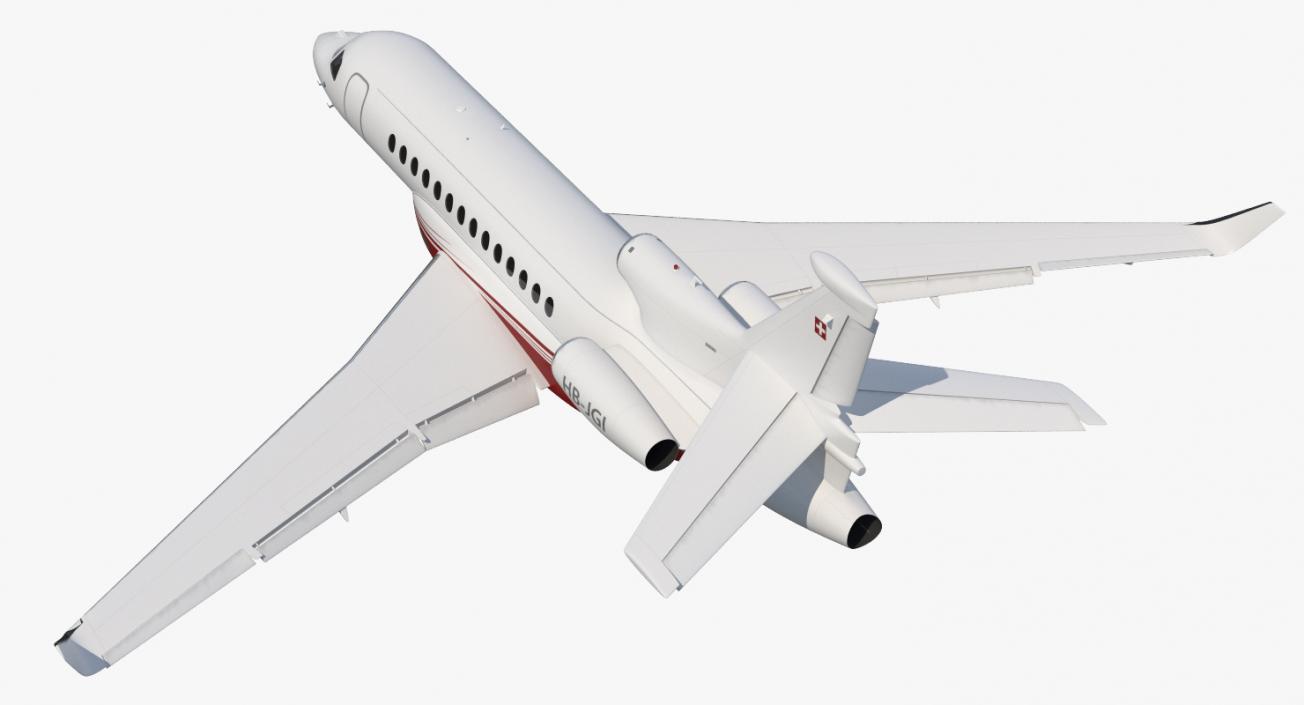 3D Business Jet Dassault Falcon 7X Rigged model